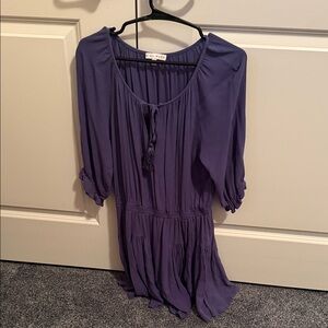 Chic Purple Mini Dress with Tassel Detail